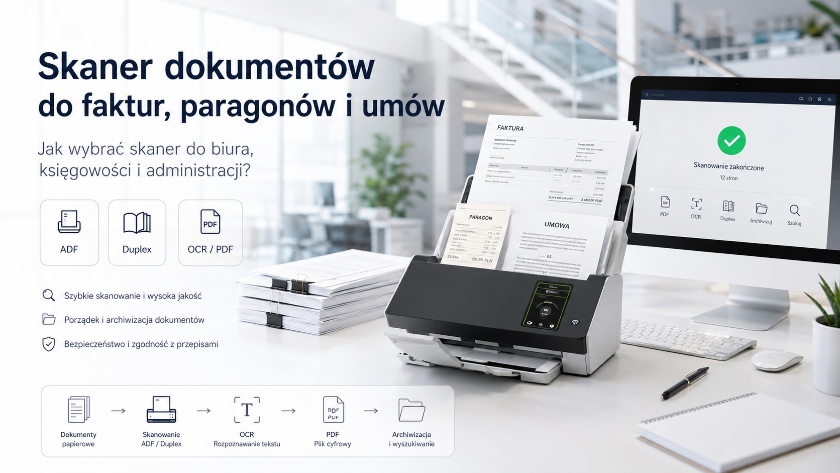 Skaner dokumentów do paragonów i faktur 